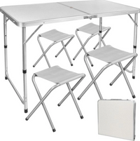 LEAN Klappbares Campingtisch-Set mit 4 Stühlen, Grau – Produktabbildung 4