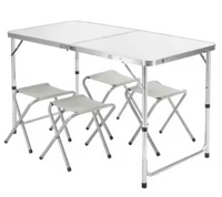 LEAN Klappbares Campingtisch-Set mit 4 Stühlen, Grau – Produktabbildung 5