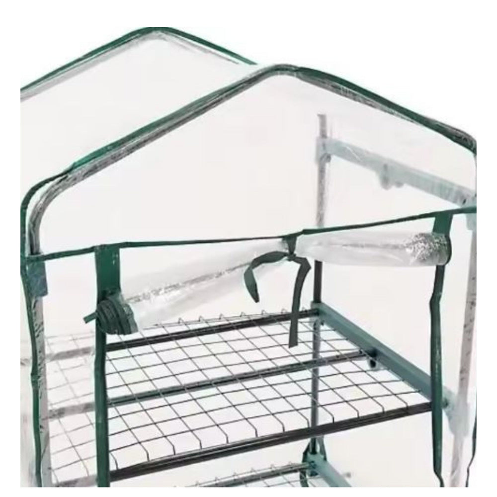 LEAN Mini-Gewächshaus für Balkon und Garten, 4 Metallregale, PVC-Folie, 69 x 49 x 157 cm – Produktabbildung 2