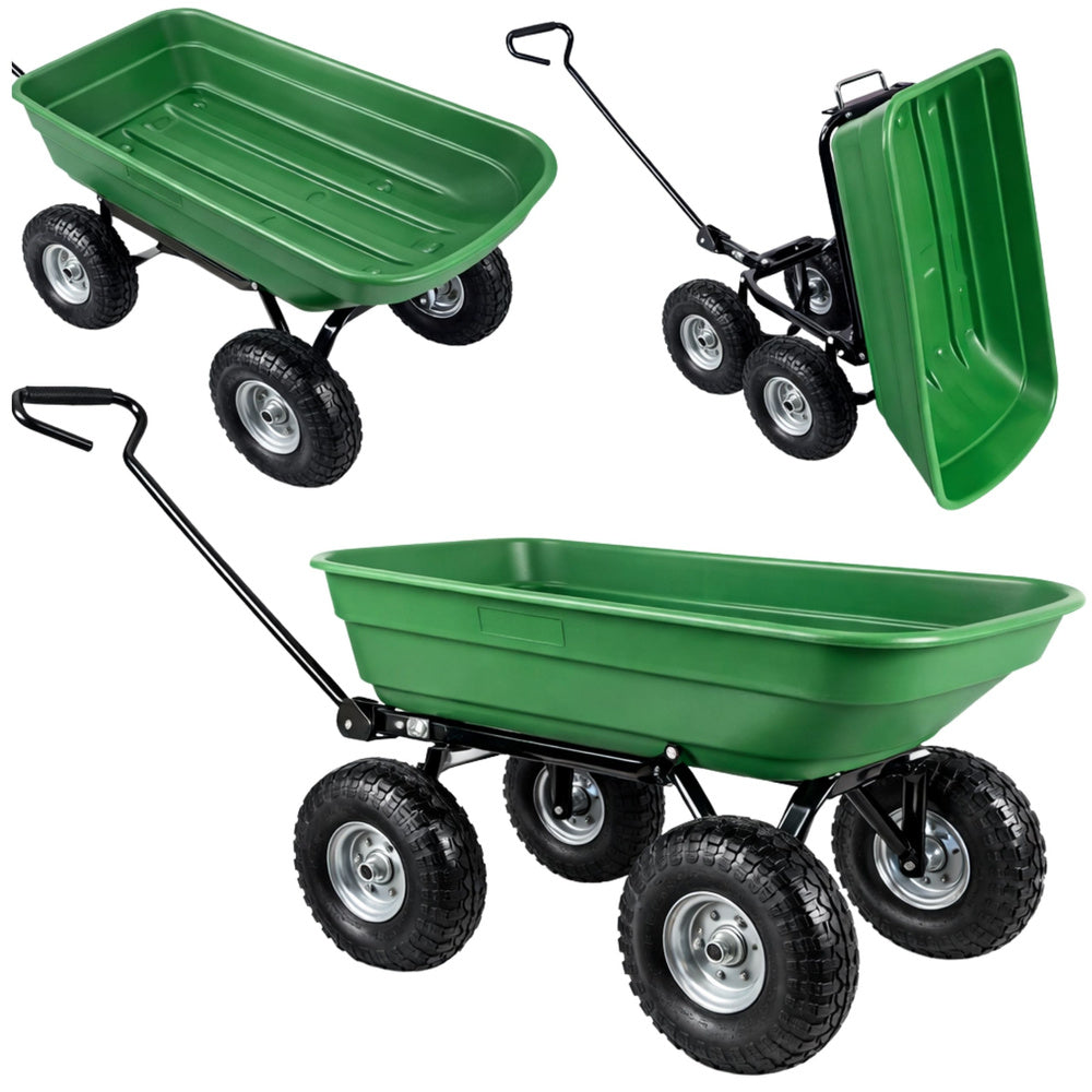 LEAN Gartentransportwagen mit abnehmbarer Kippmulde, grün, 120 kg