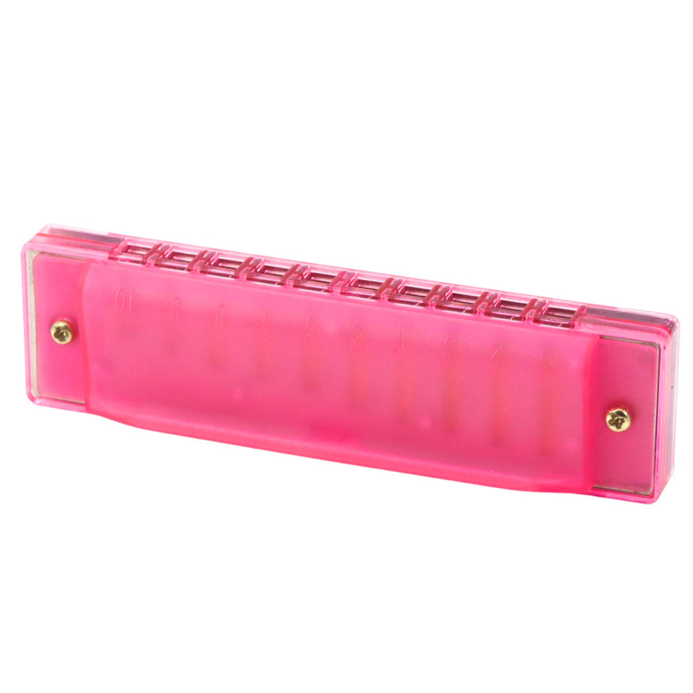10-hole harmonica for beginners, pink case (2)