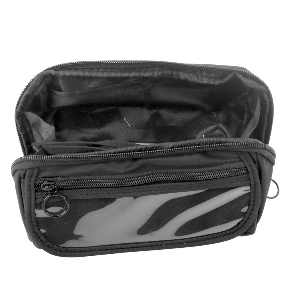 Pencil case school set, expandable, spacious, black, 20x10cm (2)