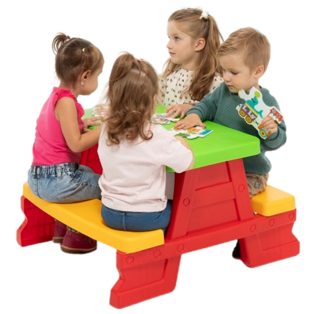 Dorex Kinder-Gartentisch- und Bank-Set, Rot 5067 – Produktabbildung 4