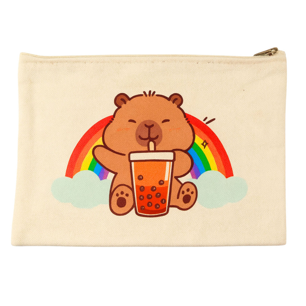 Capybara cosmetic bag with zipper, practical for accessories and pencil case (2)
