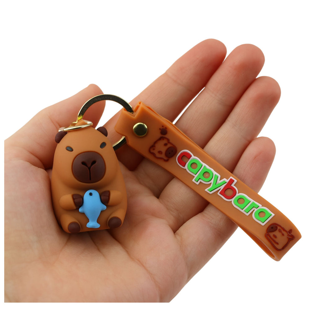 Schlüsselanhänger Capybara-Figur, Anhänger, Karabinerring, Mix