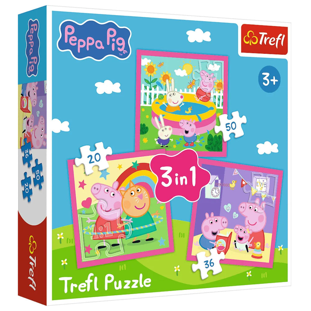 3-in-1-Puzzle – Peppa und Freunde – Peppa Pig Trefl 34873