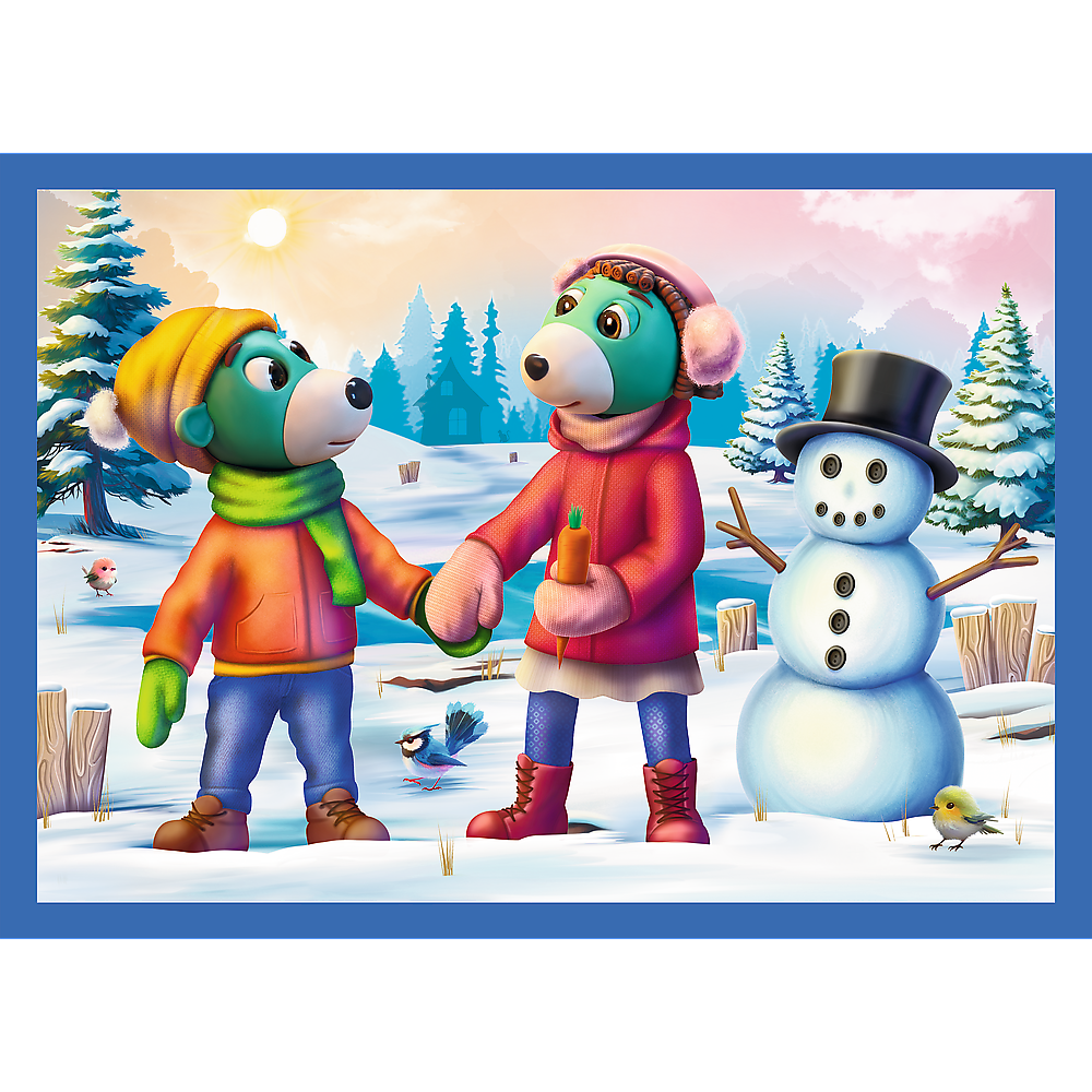 Trefl Puzzle 4-in-1 Puzzle – Bei den Trefliks schneit es – Trefl 34657 – Produktabbildung 2