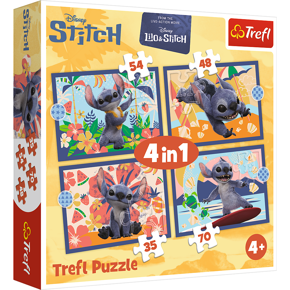 Trefl Puzzle 4-in-1 Puzzle – Urlaub auf Hawaii – Disney Stitch Trefl 34666