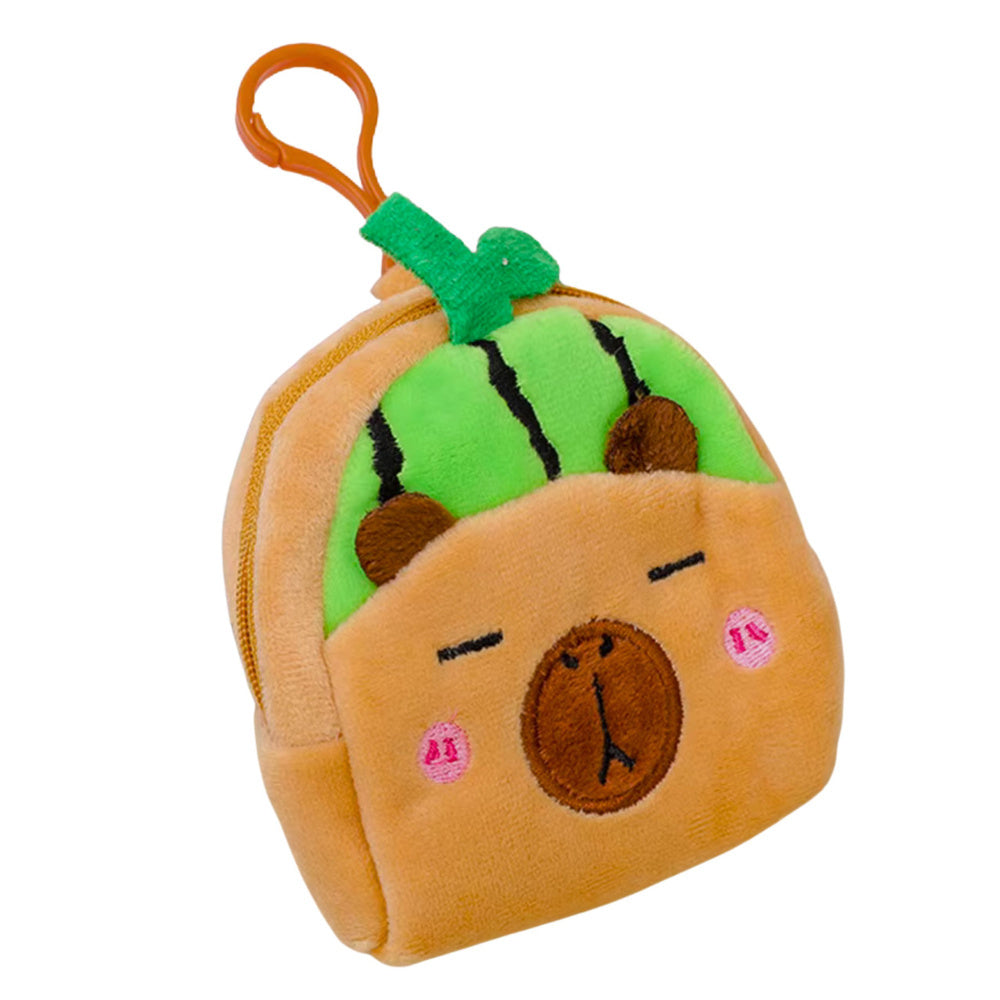 LEAN Plüschgeldbörse mit Schlüsselanhänger, Capybara, Wassermelonengrün, 9,5 x 8 cm – Produktabbildung 2