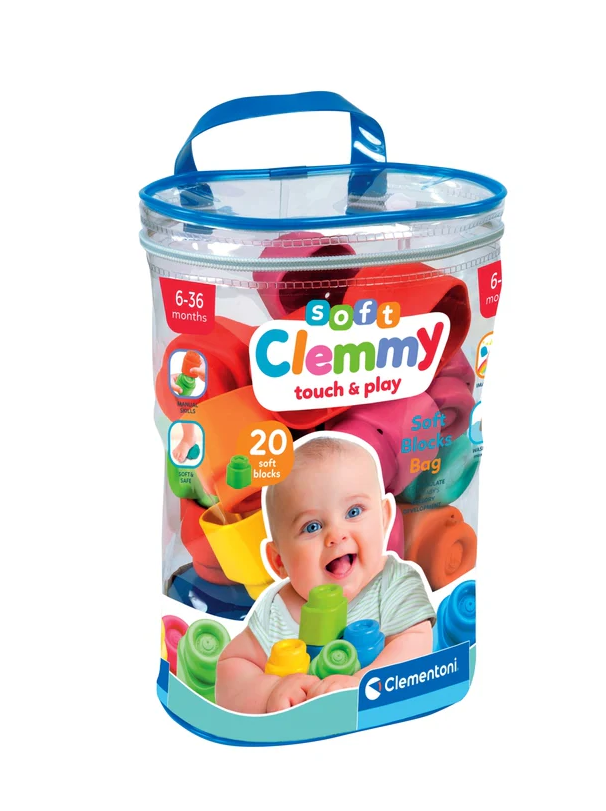 Clemmy Bunte Beutelset – 20 Weiche Bausteine Clementoni 17877 – Produktabbildung 2
