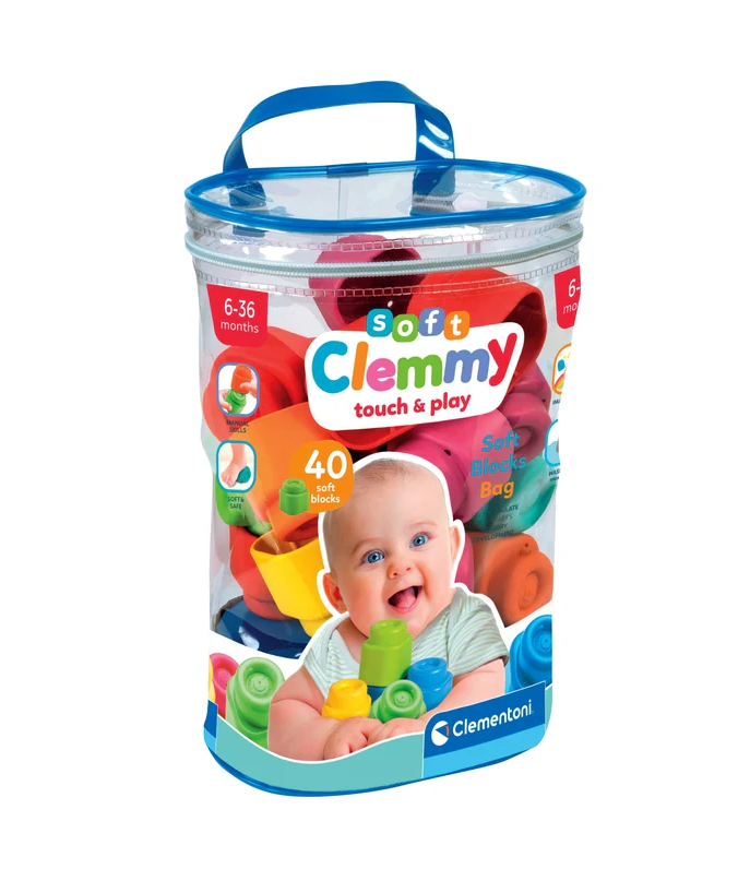 Clemmy Buntes Set mit 40 Weichen Bausteinen Clementoni 17878