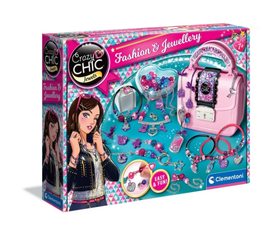 Crazy Chic DIY-Set: Crazy Handtasche mit Perlen & Armbändern Clementoni 17651