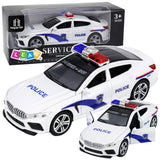 LEAN Toys Polizeiauto öffnet Türen, Blaulicht, Geräusche, Weiß