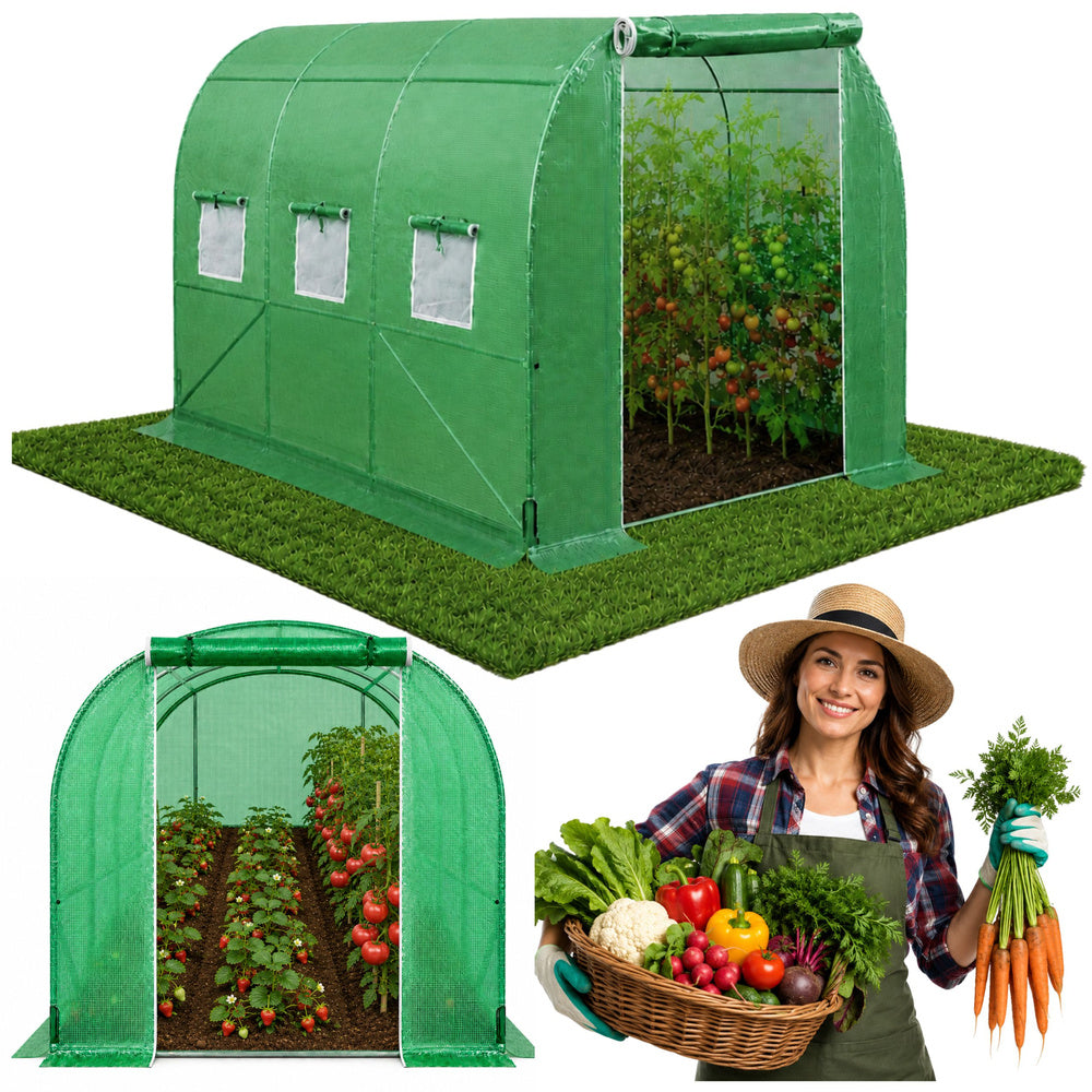 Vegetable greenhouse, green UV windows, 3.5 x 2 x 2 m, 7 m²