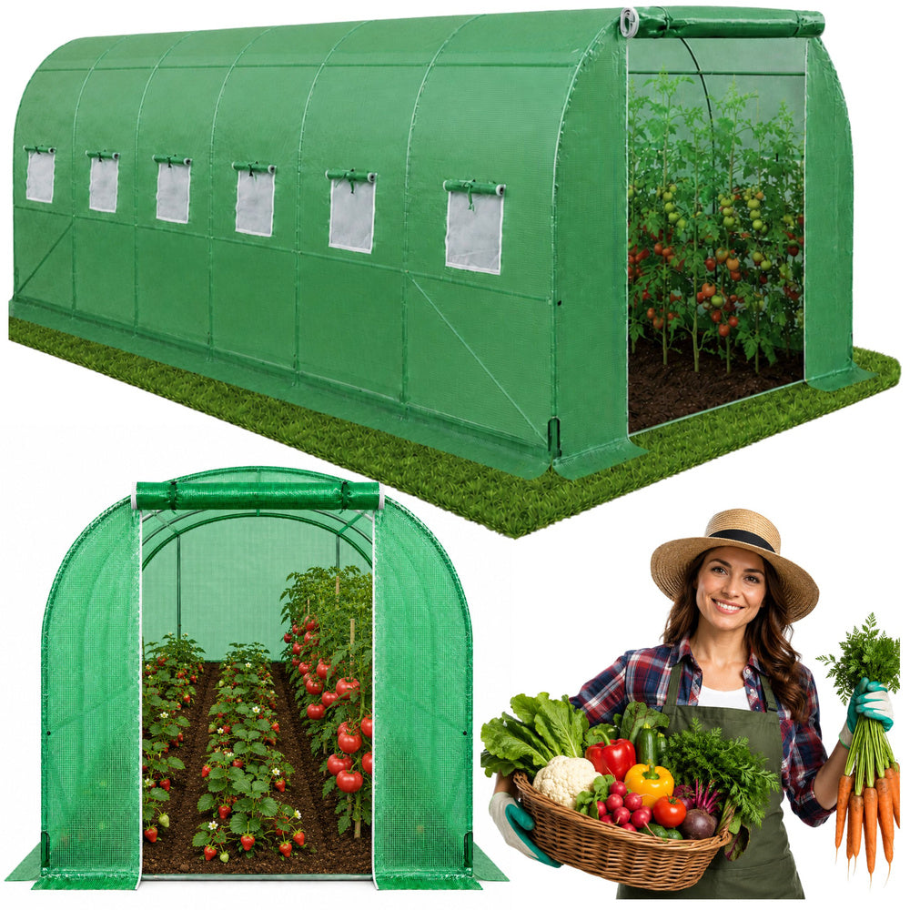 Foil Tunnel Garden Greenhouse PRO Frame 25 mm 12 x 3 x 2 m 36 m²