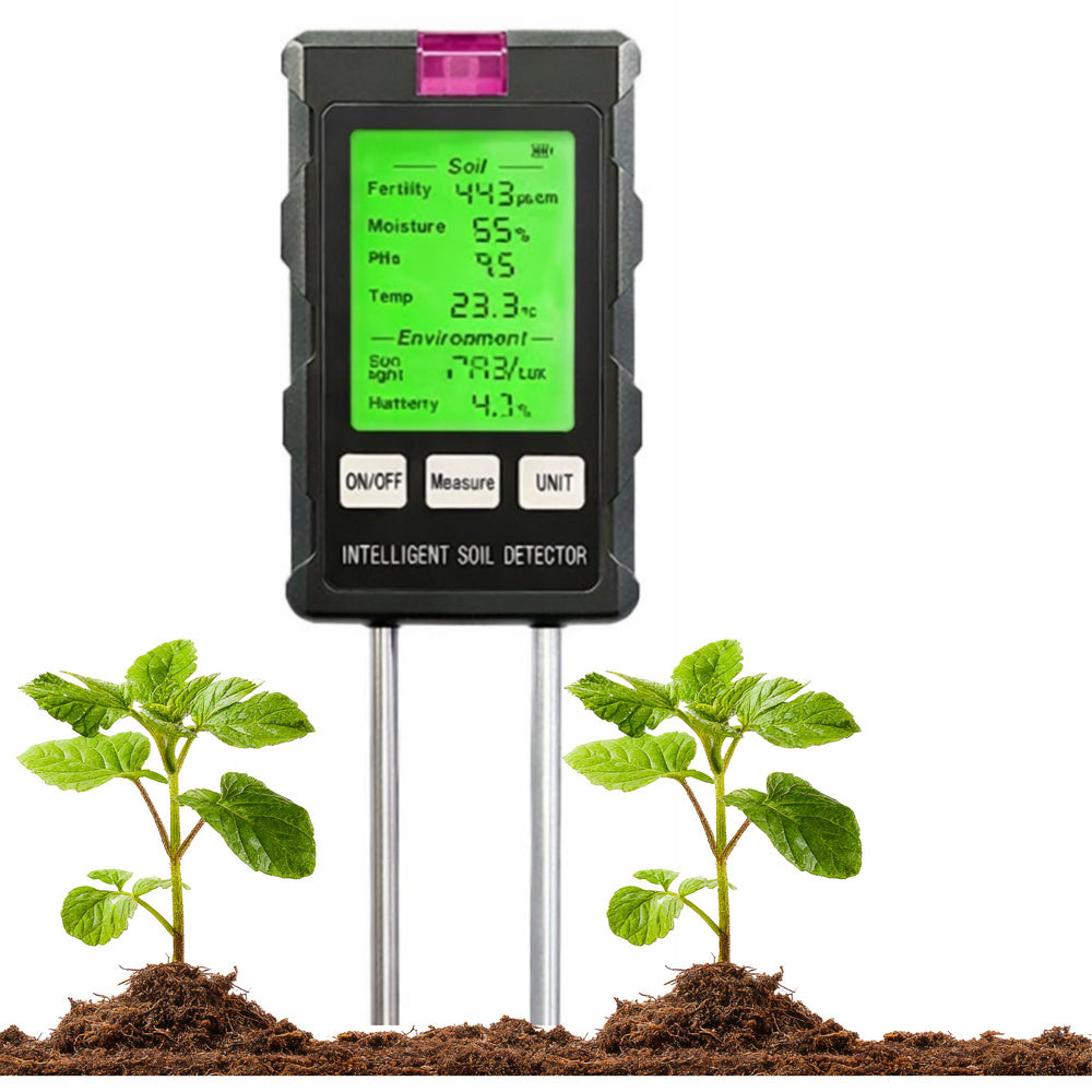 LEAN Pflanzenfeuchtigkeitsmesser, Bodenhygrometer 6-in-1, Temperatur-, Licht- und pH-Wert-Messgerät – Produktabbildung 2