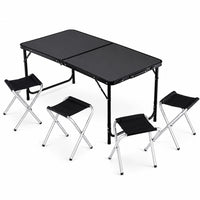 LEAN Campingmöbelset, Klapptisch, 4 Hocker, schwarzer Koffer – Produktabbildung 2