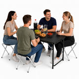 LEAN Campingmöbelset, Klapptisch, 4 Hocker, schwarzer Koffer – Produktabbildung 3