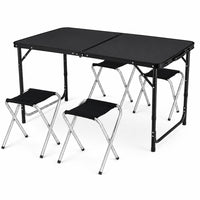 LEAN Campingmöbelset, Klapptisch, 4 Hocker, schwarzer Koffer – Produktabbildung 4