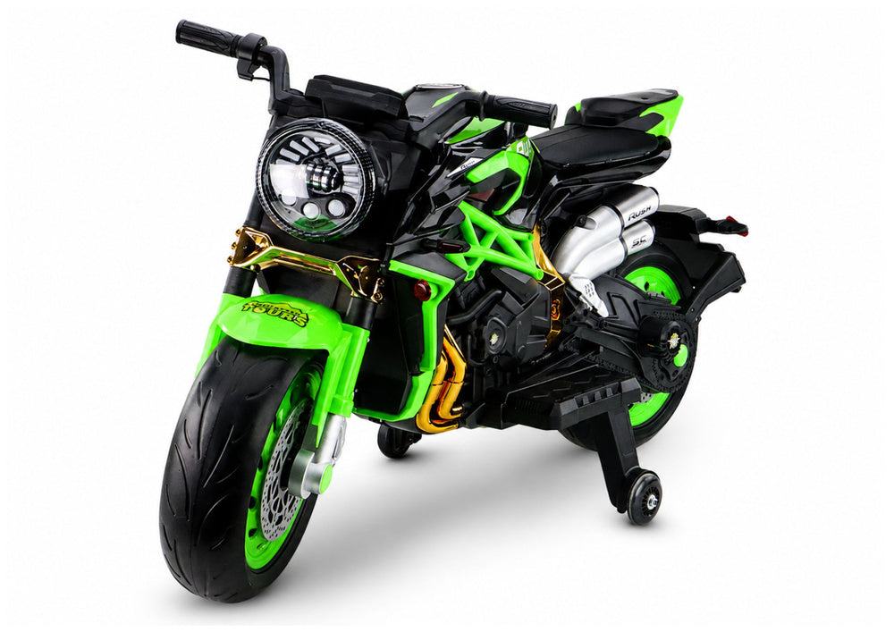 LEAN CARS XW-07 Akku-Motorrad mit beleuchteten LED-Rädern, Grün – Produktabbildung 2