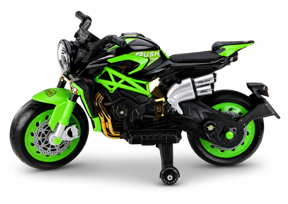 LEAN CARS XW-07 Akku-Motorrad mit beleuchteten LED-Rädern, Grün – Produktabbildung 4