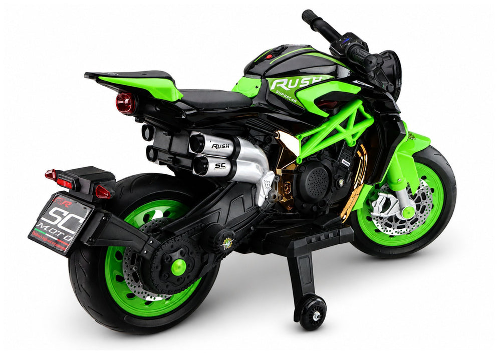 LEAN CARS XW-07 Akku-Motorrad mit beleuchteten LED-Rädern, Grün – Produktabbildung 6