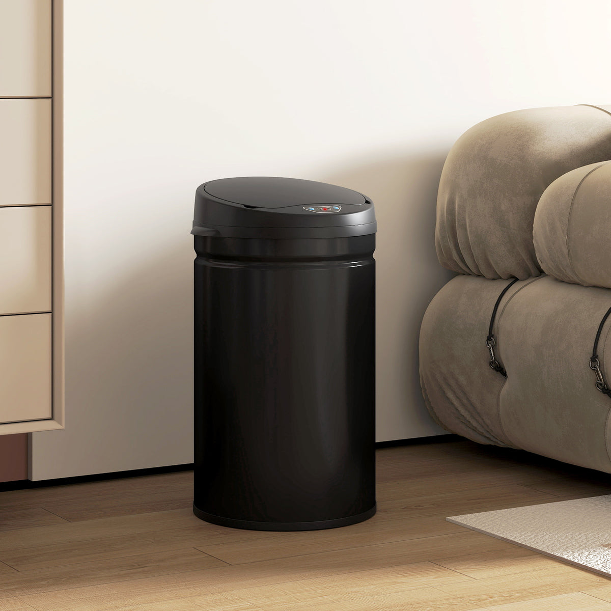 HOMCOM 30 Liter Sensor-Mülleimer mit Soft-Close-Funktion, berührungsfreier Abfalleimer aus Edelstahl für – Produktabbildung 2