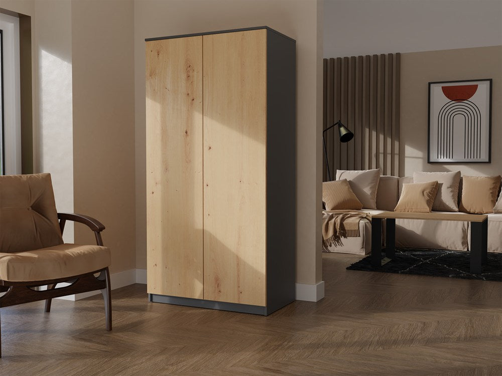 Kleiderschrank Malwa SD-90 ANTHRAZIT ARTISAN – Produktabbildung 7