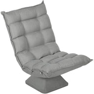 HOMCOM Relaxsessel Lesesessel, drehbar, Samtoptik, 62 cm x 70 cm x 95 cm, Hellgrau