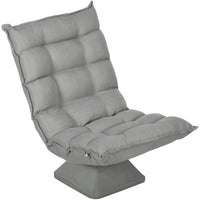HOMCOM Relaxsessel Lesesessel, drehbar, Samtoptik, 62 cm x 70 cm x 95 cm, Hellgrau