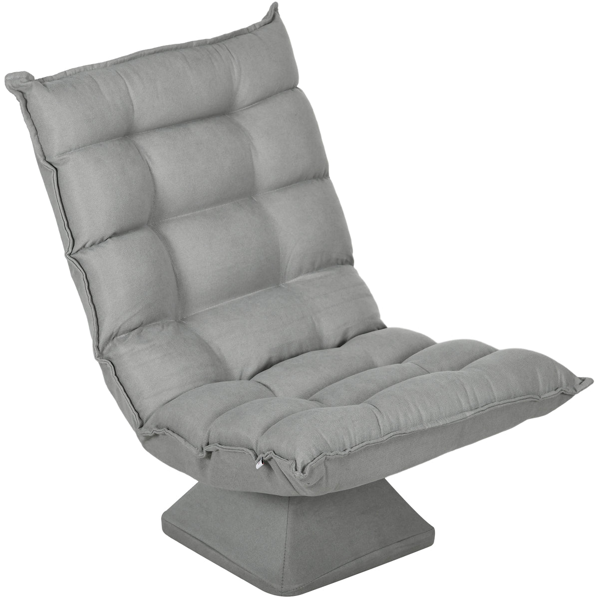 HOMCOM Relaxsessel Lesesessel, drehbar, Samtoptik, 62 cm x 70 cm x 95 cm, Hellgrau