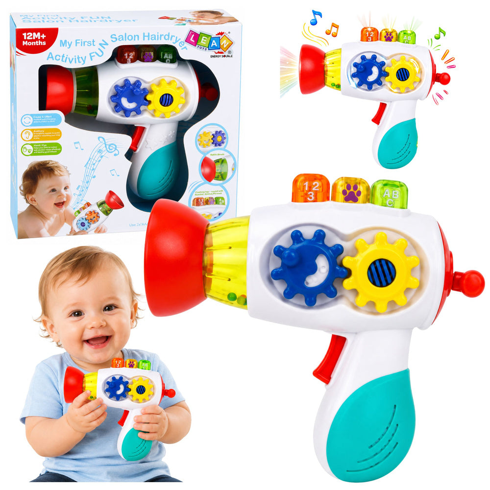 LEAN Toys Interaktiver Babytrockner mit Lichtern, Geräuschen, Zahnrädern und Bällen