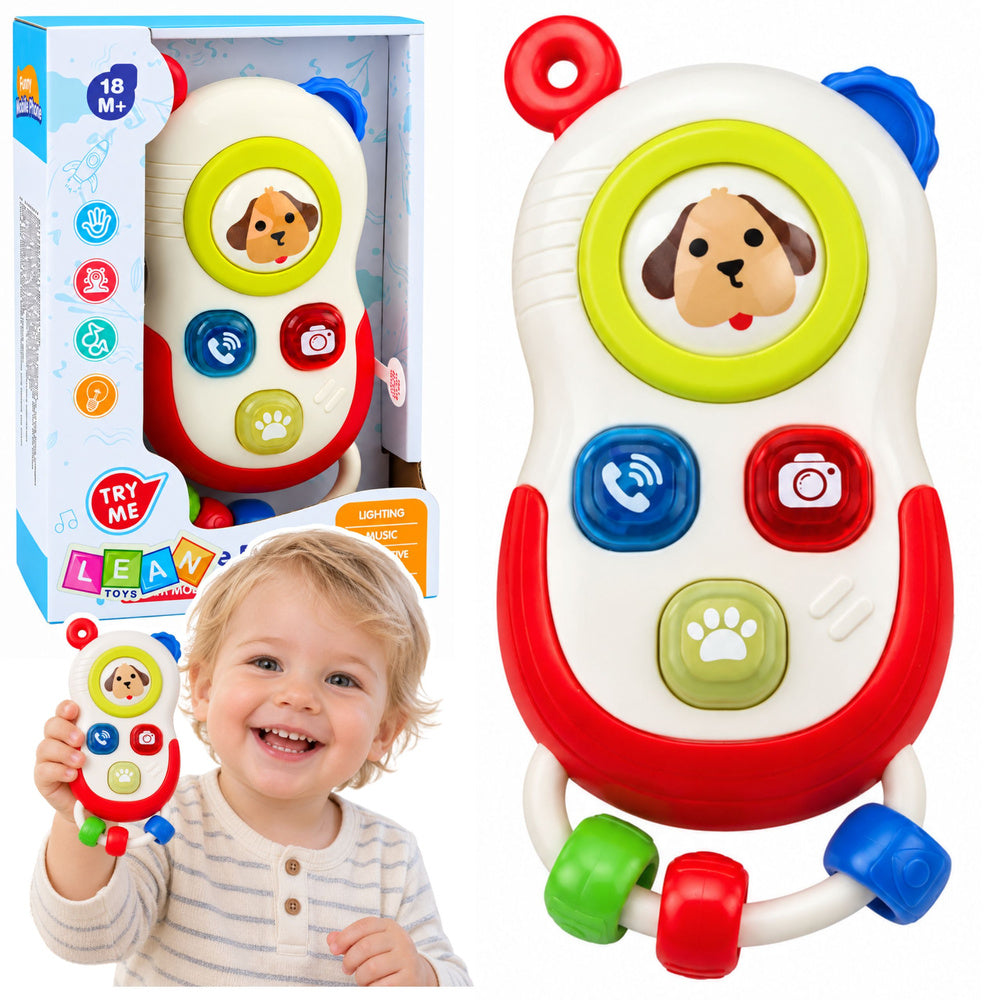 LEAN Toys Interaktives Telefon für Kleinkinder: Bewegliche Elemente, Lichter, Geräusche