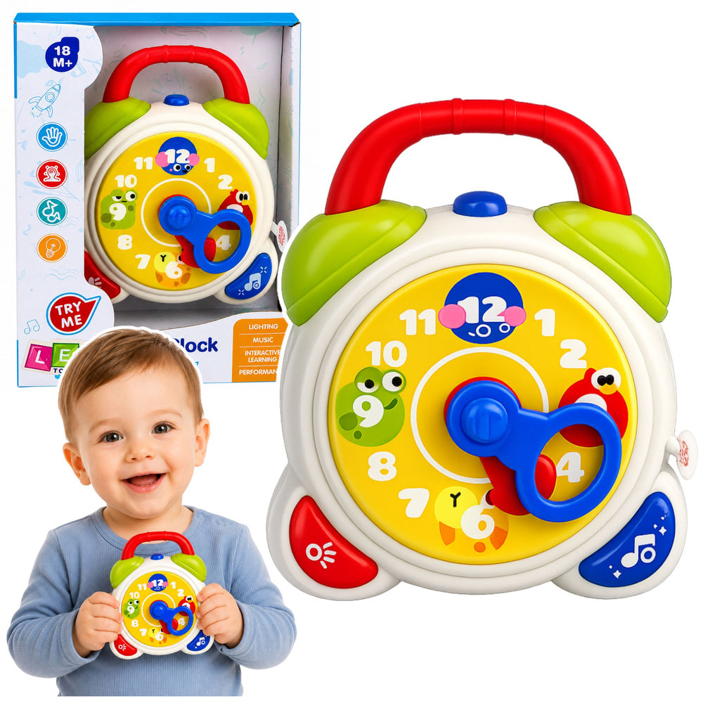 LEAN Toys Interaktiver sensorischer Wecker für Kleinkinder mit Licht- und Toneffekten