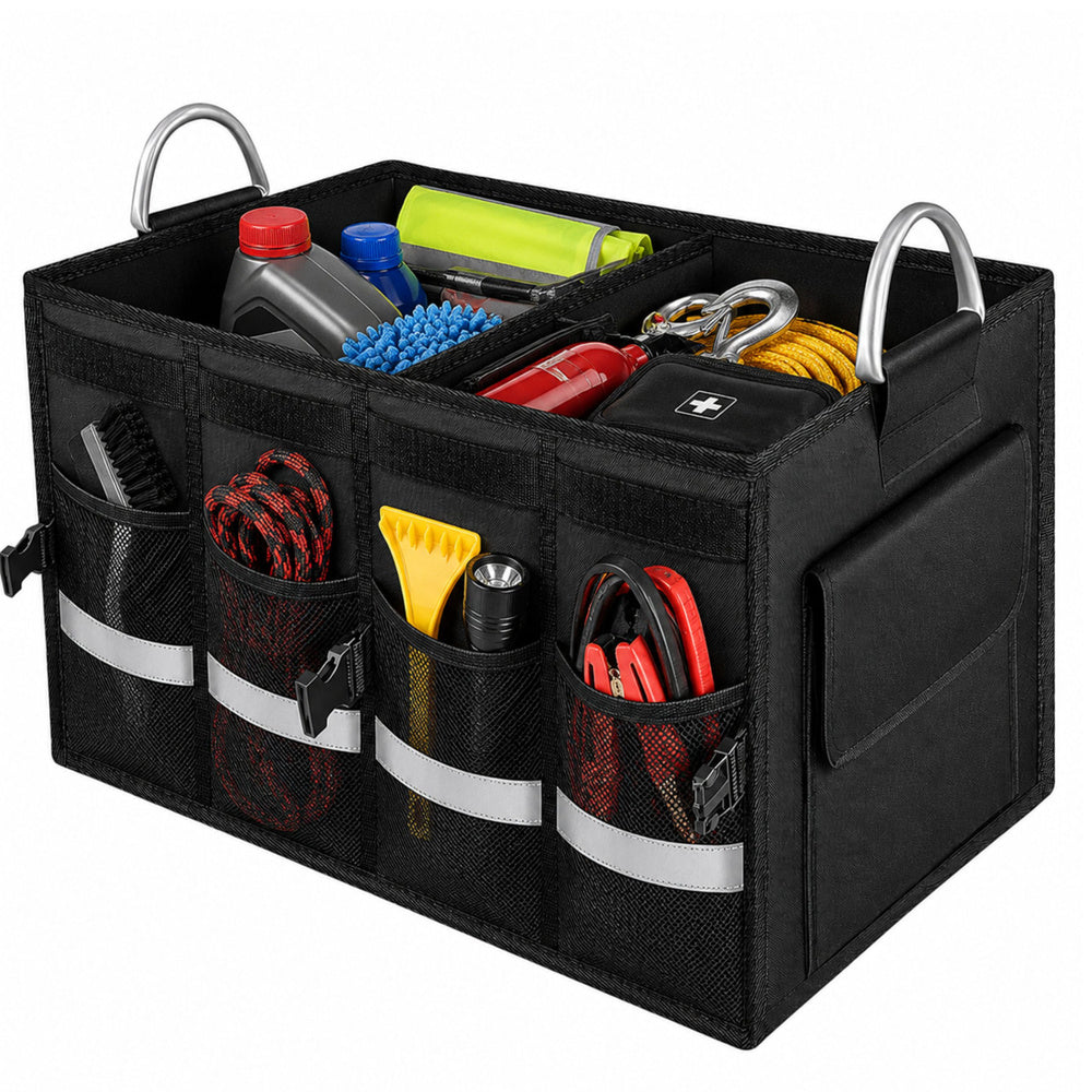 LEAN Große, faltbare Kofferraumtasche fürs Auto, schwarz, 50 l – Produktabbildung 2