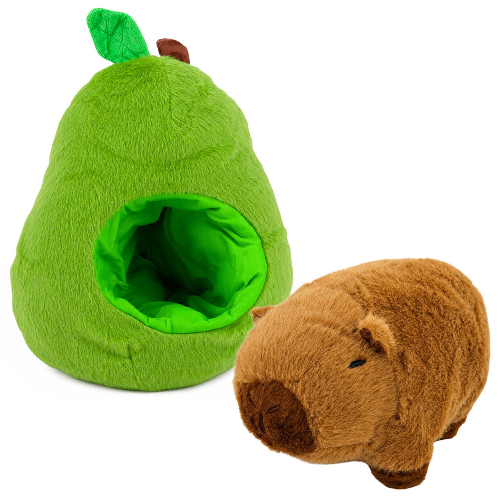 Green avocado with capybara 2-in-1 plush toy 25 cm (2)