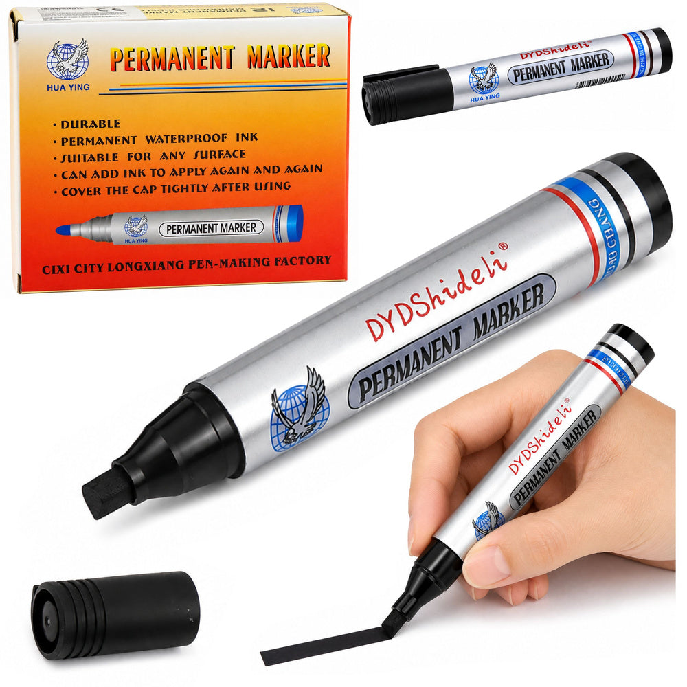 LEAN Schwarzer Marker, wasserfest, permanent, runde Spitze