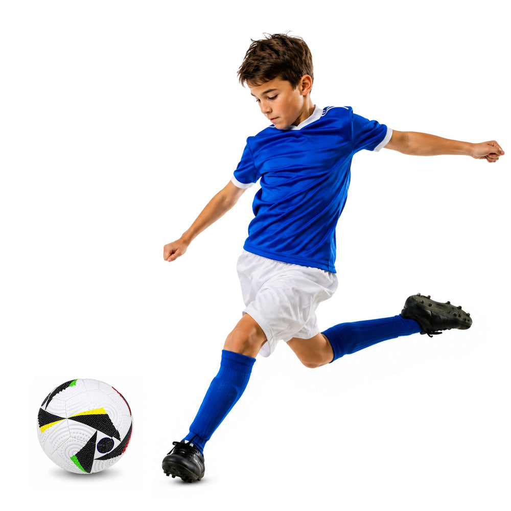 Training football for grass pitches, white, pattern, 22 cm, size 5