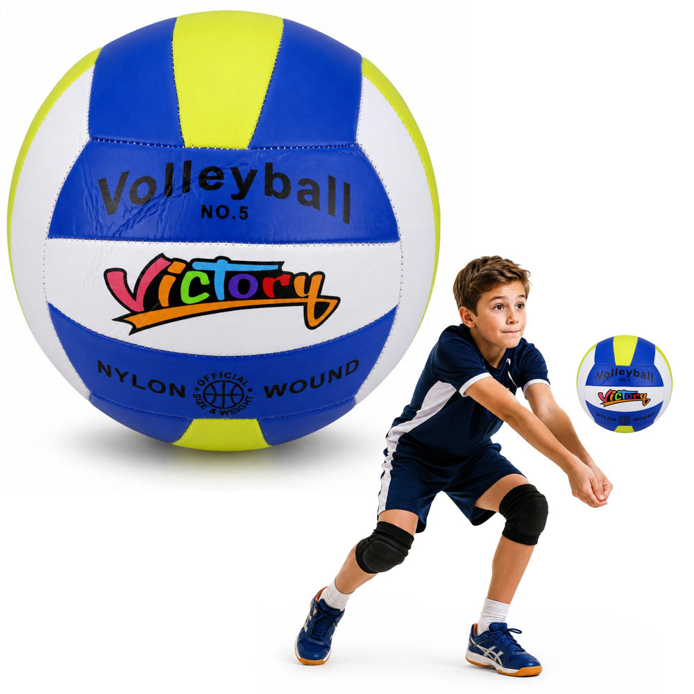 Volleyball training ball, jump ball, yellow, white, blue, 22 cm, size 5