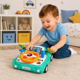 LEAN Toys Interaktives Bedienfeld, Fahrsimulator, Autolichter, Geräusche, Blau – Produktabbildung 3