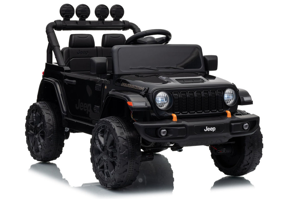LEAN CARS Jeep Rubicon DK-JWR558 24V Schwarzes batteriebetriebenes Fahrzeug