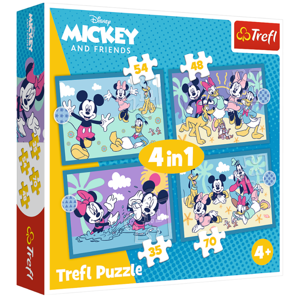 Trefl Puzzle Puzzle - 4-in-1 – Lustige Abenteuer von Mickey Mouse – Trefl 34669