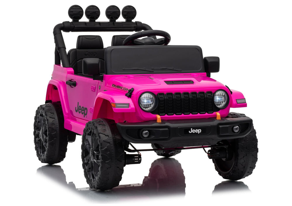 LEAN CARS Jeep Rubicon DK-JWR558 24V Pinkes batteriebetriebenes Fahrzeug