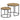 2er-Set runde Couchtische – Eiche / Beine Schwarz