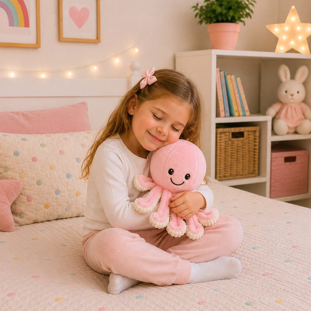 LEAN Toys Plüsch-Oktopus, Kuscheltier mit elastischen Tentakeln, rosa, 50 cm – Produktabbildung 2