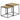 2er-Set quadratische Couchtische – Eiche / Beine Schwarz