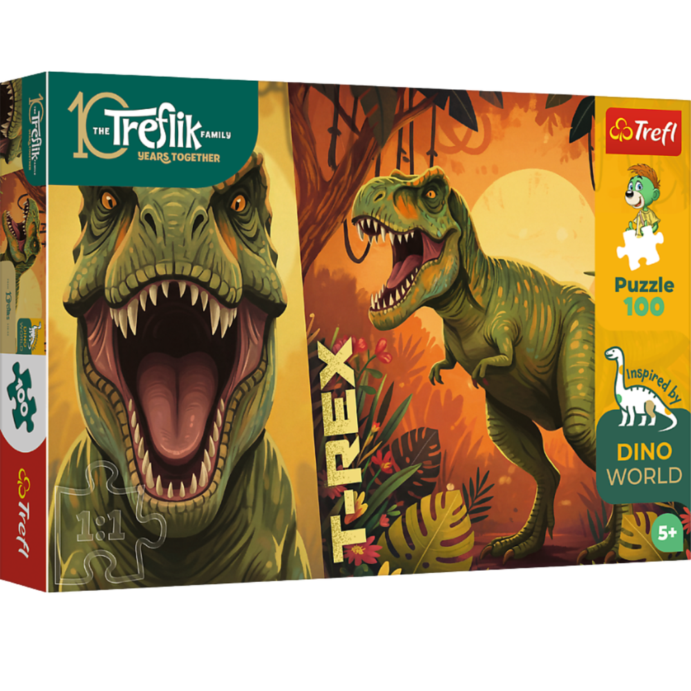 Trefl Puzzle Puzzle - 100 - Inspired By Dino World – T-Rex Familie Treflik - Trefl 16578