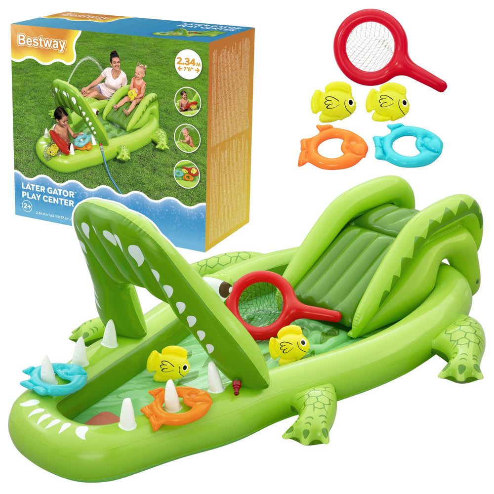 Water playground with slide, crocodile accessories, Bestway 53169