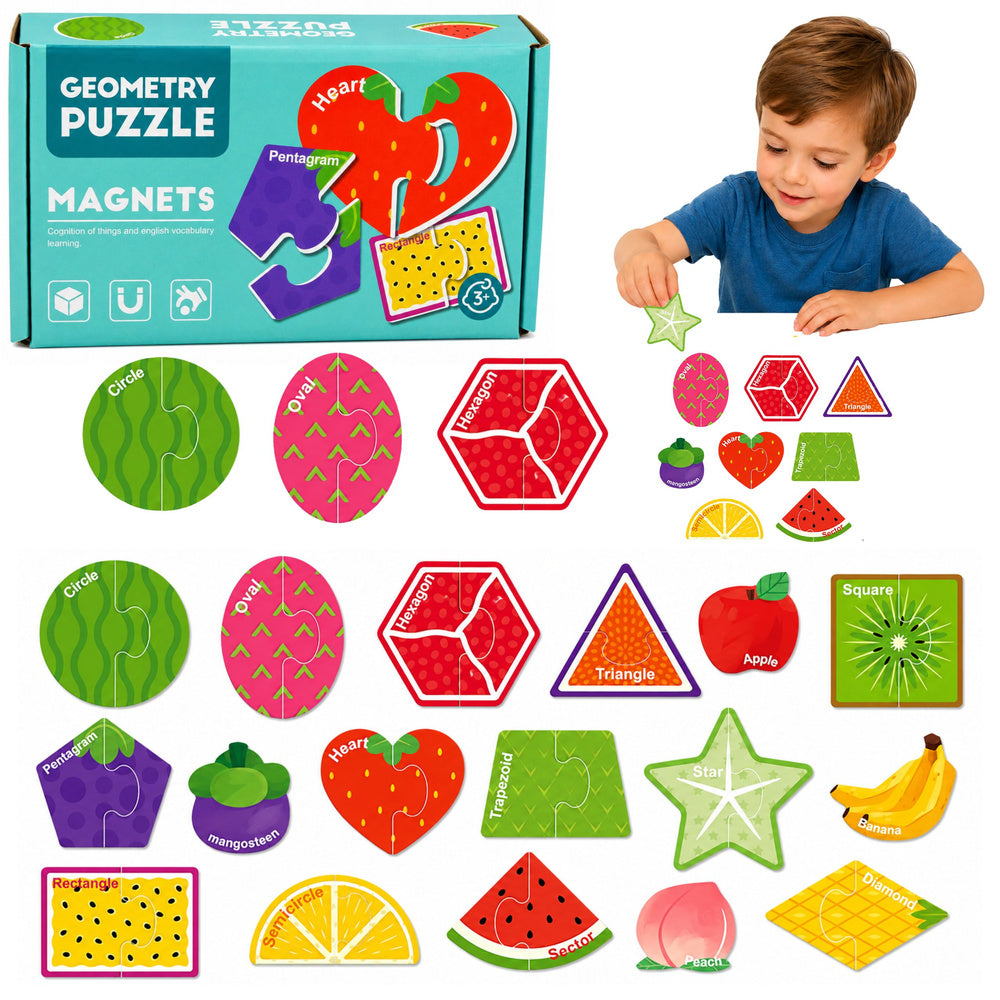 LEAN TOYS Magnetisches Puzzle Lernfrüchte Magnete für Tafeln und Kühlschränke 30 Stück