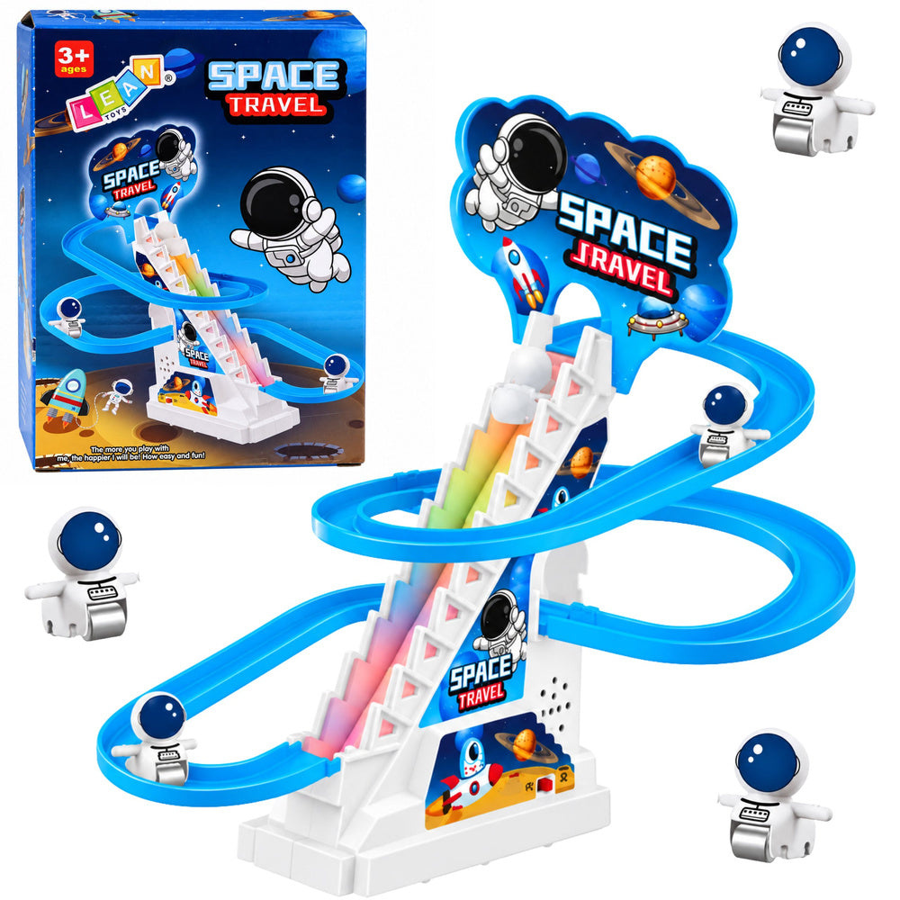 LEAN Toys Weltraum-Rutsche für Kosmonauten – Lichter, Geräusche, Blau